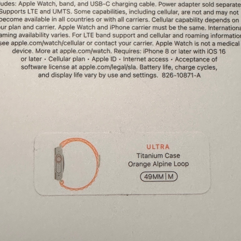 Apple Watch Ultra used, works with AT&T wireless network only